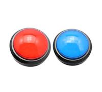 Toyvian Lot de 2 Buzzers de Réponse Électronique avec Boutons Lumineux Rouges et Bleus, 2 Pieds, sans Piles, Gros Boutons pour Jeux de Quiz et Compétitions, d'intervention Interactif,