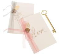 Toyvian Lot de 2 Cartes de Vœux de Mariage en Papier Fin, Format Standard, Couleurs Assorties, Ruban Soyeux, pour Discours et Serments Lors de Banquets et Cérémonies