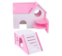 Toyvian Lot De 2 Clapiers D'Intérieur en À Deux Étages pour Animaux De Compagnie Maison pour Hamster en PVC Maison pour Hamster en PVC Jouets pour Hamster en PVC Cabane pour