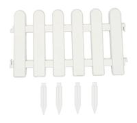 Toyvian Lot De 2 Clôtures De Jardin en Plastique Blancs avec Piquets 50x30 Cm pour Bordure D’allée Et Décoration Paysagère Extérieure Solide
