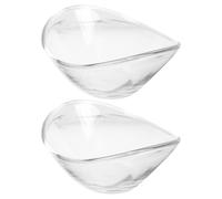 Toyvian Lot de 2 Coupelles à Sauce Soja en Verre Transparent, Forme Originale Yuanbao, pour Assaisonnement et Trempettes, Petit Format Maison, Restaurant, Barbecue, la Réutilisable