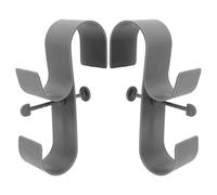 Toyvian Lot de 2 Crochets en Plastique Gris pour Piscine, Porte-Accessoires Robustes pour Serviettes et Équipements Extérieurs, Supports Muraux Multifonctions pour Rangement