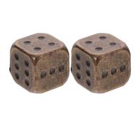 Toyvian Lot de 2 Dés en Métal Bronze Ancien 12mm à 6 Faces, Dés Numérotés à Gros Chiffres pour Jeux de Société, Accessoire de Jeu Portable pour Fêtes, Bars et Divertissements