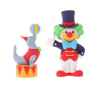Toyvian Lot De 2 Figurines Miniatures Pour Gâteaux Et Mini-Cadeaux D'Anniversaire Sur Le Thème Des Phoques, Et Des Jeux De Société. Idéales Pour Une Fête Prénatale, Un