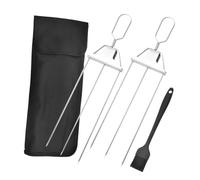 Toyvian Lot De 2 Fourchettes À Barbecue À Dents Petites Brochettes En Support Pour Saucisses Tourne-Brochettes Broche À Dinde Broche À Dégagement Rapide Outil Pour