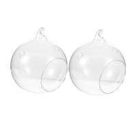 Toyvian Lot de 2 Globes en Verre Suspendus - Terrarium Suspendu micropaysage - Vase pour Plantes succulentes - Cache-Pot décoratif - pour Jardin et Bureau