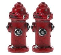 Toyvian Lot de 2 Mini Bornes D’Incendie en Résine Décoratives Modèle Miniature 5 CM Couleur Rouge Vif pour Décoration Micro-Paysage Accessoire Photo et Décoration Gâteau sur Thème