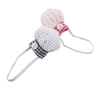 Toyvian Lot de 2 Mini-Chapeaux de Chef en Coton 10-15 CM Décorations pour Poupées et Petits Animaux Accessoires de Jeu de Rôle la Cuisine Chapeaux Noirs et Rouges à Pois