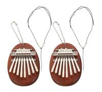 Toyvian Lot de 2 mini pianos à pouce Kalimba 8 touches, instrument de musique portable en bois Marimba, idéal pour les débutants et les Facile à apprendre.