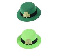 Toyvian Lot de 2 Mini Pinces à Cheveux Trèfle Vert Clair et Vert Foncé, Accessoires Coiffure pour Saint-patrick, Chapeau de Lutin Décoratif, Décoration Capillaire Féminine pour Fête