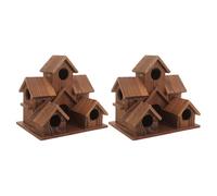 Toyvian Lot de 2 nichoirs en Bois pour Oiseaux : nichoir d'extérieur Style Cottage Rustique, mangeoire pour Oiseaux, nichoir pour décoration de Jardin, Patio, arrière-Cour