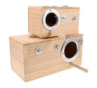 Toyvian Lot de 2 Nichoirs Suspendus en Bois Massif pour Perroquets et Calopsittes Taille Petit et Grand Maison de Nidification Isolante pour Reproduction Nid Sécurisé pour Cage