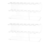 Toyvian Lot de 2 Organisateurs Transparents en Acrylique pour Outils de Manucure Support Multifonction à 8 Emplacements pour Pinces à Épiler Stylos et Pinceaux de Nail Art Rangement