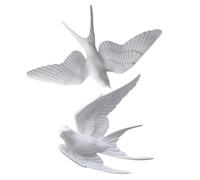 Toyvian Lot de 2 Ornements D'oiseaux Artificiels 3d Hirondelles Décoratives pour Décoration Murale Intérieure et Extérieure, Résine Réaliste, Facile à Accrocher, Décor Salon ou Jardin Design Naturel