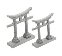 Toyvian Lot de 2 Ornements Torii pour Aquarium en Sculpture Pierre, Décor de Micro-Paysage Zen, Accessoire Décoration Extérieure pour Réservoir Poissons, Style Japonerie, Petite et Grosse