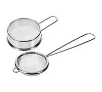 Toyvian Lot de 2 Passoires à Farine en Acier Inoxydable Rondes, Faciles à Nettoyer, Crochet pour Suspendre, Cuisine Pâtisserie