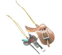 Toyvian Lot de 2 Pendentifs Décoratifs en Acrylique Forme Selle de Cheval Western, Décoration Suspendue pour Rétroviseur de Voiture, Ornement Intérieur Léger et Original, Accessoires