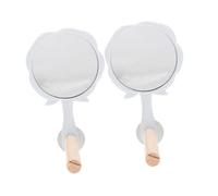 Toyvian Lot De 2 Perchoirs à Oiseaux en Bois avec Miroir, Support pour Perroquet 10 x 12,5 Cm, Jouet Décoratif pour Cage, Adapté Aux Petits Perroquets Et Perruches en Captivité