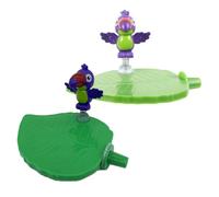 Toyvian Lot de 2 Perchoirs pour Perroquets en Plastique Forme Feuille Plateforme de Jeu Suspendue pour Perruches Support Solide Vert Clair et Vert Foncé Accessoire Hygiénique pour Cage