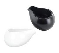 Toyvian Lot de 2 Pichets à Lait en Céramique Mini-Pots à Miel Japonerie sans Anse Finition Mate Blanche et Noire Adaptés pour Maison Restaurant et Café Gobelets à Boissons Élégants