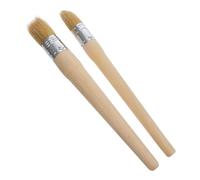 Toyvian Lot de 2 Pinceaux Ronds Professionnels à Long Manche Brosses à Cire en Bois 20 MM et 25 MM pour Peinture Cirage Restauration de Meubles et Décoration Intérieure