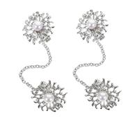 Toyvian Lot de 2 Pinces à Col en Alliage Perles Rétro Clips Vintage pour Pull et Chemise Accessoires Élégants pour Femmes pour Rehausser Tenues de Travail et Événements