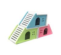 Toyvian Lot De 2 pour Animaux De Compagnie pour Souris Hamsters Cages À Hamster Litières pour Rats Maison Double Couche en PVC Cabane en PVC pour Hamster Jouets en