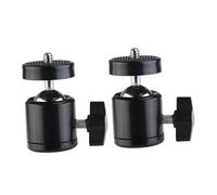 Toyvian Lot de 2 rotules métalliques noires 1/4" pour trépied, support de griffe flash pivotant 360°, compatible anneau lumineux et accessoires photo vidéo