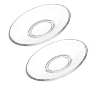Toyvian Lot de 2 Soucoupes en Verre Transparent 12X12 CM, Assiettes à Café et Thé Polyvalentes, Plates à Dessert et Apéritifs, Design Rond Compact Cuisine et Pique-Niques Réutilisable