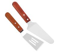 Toyvian Lot de 2 Spatules à Pizza en Inox Manche en Bois Pelle à Pizza et Spatule à Gâteau Triangulaire Outil de Cuisson Polyvalent pour Maison et Restaurant Résistance Thermique et