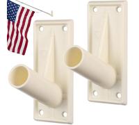 Toyvian Lot de 2 supports de mât de drapeau en plastique - Accessoires de montage mural pour l'extérieur, le jardin, la salle de classe, le camion et les jours fériés