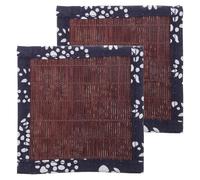Toyvian Lot de 2 Tapis de Pot de Fleurs : Tapis de jardinière en Bambou tissé pour Table et Jardin - Tapis antidérapants épais pour Petits Pots de Fleurs