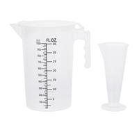 Toyvian Lot de 2 Tasses Doseuses Transparentes en Pp 100 Ml 1000 Ml Couvercle, Graduation Précise, Pichet Doseur Pratique Cuisine et Pâtisserie, Gobelet Doseur Multifonction,
