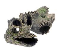 Toyvian Lot de 2 Troncs d'arbre Creux en Résine pour Aquarium Décoration Paysagère Réaliste Grotte à Poissons Racines Artificielles Cachettes pour Crevettes et Poissons Aquarium d'eau
