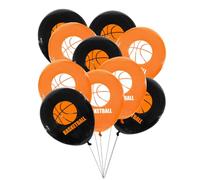 Toyvian Lot de 20 Ballons Décoratifs en Latex Imprimés Basket-Ball 30 CM Orange et Noir Ballons Gonflables pour Fête d'Anniversaire à Thème Basket Décoration Festive