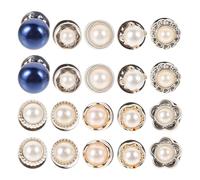 Toyvian Lot de 20 Boutons Invisibles Amovibles pour Vêtements Corsages de Col et Boucles de Sécurité Couleur Bleu Uni et Perles Accessoires Pratiques Anti-Espionnage pour Chemises et