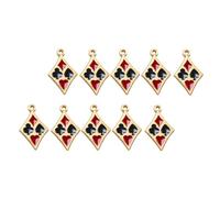 Toyvian Lot de 20 Pendentifs Breloques en Alliage 26X17 MM à Motif Cartes de Poker Noir et Rouge Accessoires DIY pour Bracelets Colliers et Bijoux Personnalisés