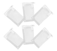 Toyvian Lot de 20 Sacs Filtrants en Nylon pour Aquarium avec Fermeture Éclair en Maille Fine Blancs