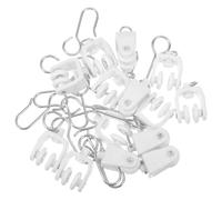 Toyvian Lot de 20 Sets de roulettes et Crochets pour Tringle à Rideaux en Plastique, Coulisseaux Silencieux, Accessoires Robustes pour Rails de Rideaux, Adaptés à Chambre et Salon,