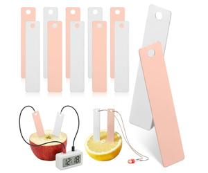 Toyvian Lot de 24 bandes d'électrodes de zinc et bandes de cuivre pour expériences de batterie de fruits, accessoires pour l'enseignement, les projets de physique et de chimie, galvanoplastie