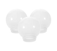 Toyvian Lot de 3 Abat-Jours Globe en Acrylique 150 MM Diamètre, Protection Lumière Vive, Design Sphérique Léger et Robuste, Remplacement pour Lampadaire Extérieur Jardin