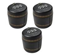 Toyvian Lot de 3 Bouchons de Sécurité Verrouillables Noirs à Combinaison 3 Chiffres pour Bouteilles de Vin Whisky et Spiritueux - Bouchons Réutilisables et Inviolables pour Protection et