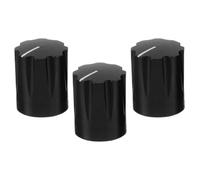 Toyvian Lot de 3 Boutons de Commande en Alliage D’aluminium Noir 6 Mm pour Potentiomètre de Guitare Électrique, Bouton de Volume et Tonalité Ergonomique, Accessoires pour Amplificateurs
