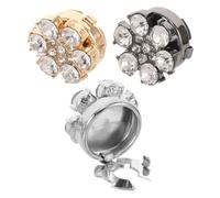 Toyvian Lot de 3 Boutons de Manchette en Alliage avec Décoration Brillante Motif Floral Élégant Coloris Argenté Doré et Noir Accessoires pour Chemises et Robes Féminines pour