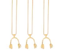 Toyvian Lot de 3 Colliers Pendentifs Casque en Alliage Titane Chaîne de Cou Dorée Accessoire pour Couple Bijou Minimaliste pour Tenue Décontractée et Soirée
