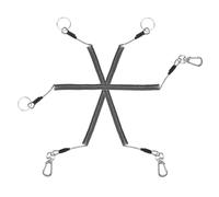 Toyvian Lot de 3 Cordons Rétractables à Ressort en Fil d'acier Noir 1,5 M avec Mousquetons, Porte-clés Élastiques Multifonctions pour Accessoires de Pêche, Kayak et Activités de Plein Air