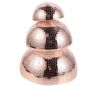 Toyvian Lot de 3 Demi-sphères Adhésives Miroir en Verre Décoratives Disco, Tailles 10 15 20 Cm, Couleur Rose Gold, Décoration Murale pour Soirées Années 70, Festivals de Musique