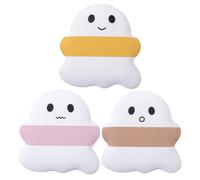 Toyvian Lot de 3 Houppettes Fantômes pour Maquillage Sec et Humide Mini Houppette à Poudre pour Visage Couleurs Rose Jaune Marron Texture Douce pour Application Précise Usage Visage