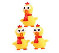 Toyvian Lot de 3 Jouets Poulet Qui Crie à Presser en Latex Jaune pour Chien Jouets Sonores et Astucieux Anti-Ennui pour Animaux de Compagnie