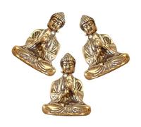 Toyvian Lot De 3 Mini Statues De Bouddha en Laiton Vieilli, Sculptures Bouddhistes Décoratives, Accessoires pour Maison, Bureau, Décoration Intérieure Et Bonsaï